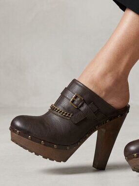 Sam Edelman Flair Heeled Mules with Chain Detail US Size 9